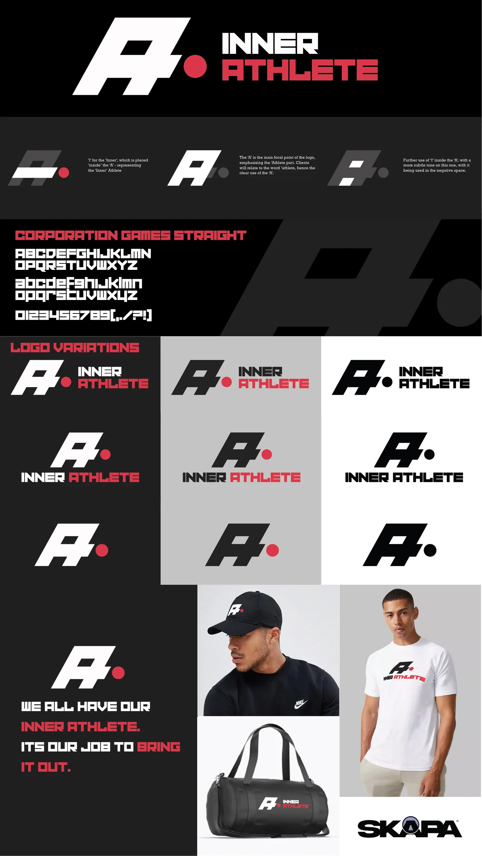Inner Athlete - brand identity system, logo and apparel