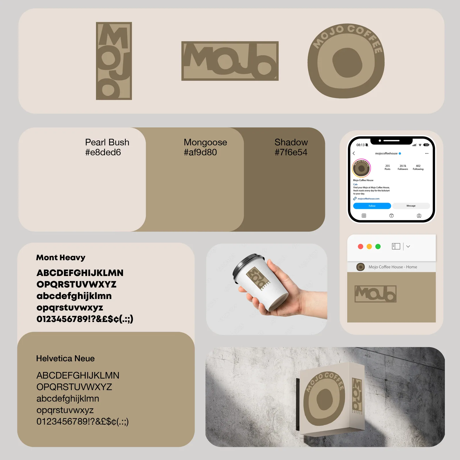 Mojo Coffee - brand identity board